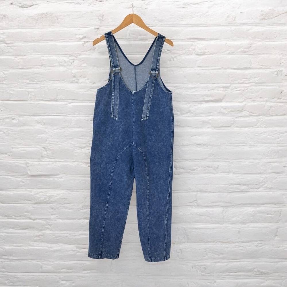 Exlura Women Denim Jumpsuit Overalls Blue Small Boho Casual Farmgirl Hippie Chic - Picture 5 of 14